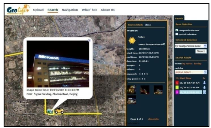 图 2:GeoLife 原型地图界面